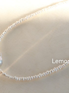 S925银项链天然异形珍珠叠打配白色巴洛克ins锁骨链高级感气质女