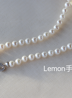 5-6mm天然淡水珍珠项链925银土星吊坠高级百搭气质2025年新款女