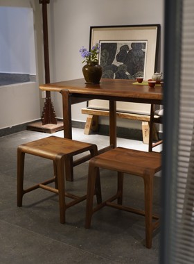 新中式单人家具茶室禅意简约实木