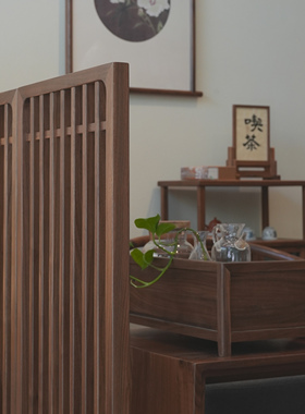 白驹隔断实木隔断新中式