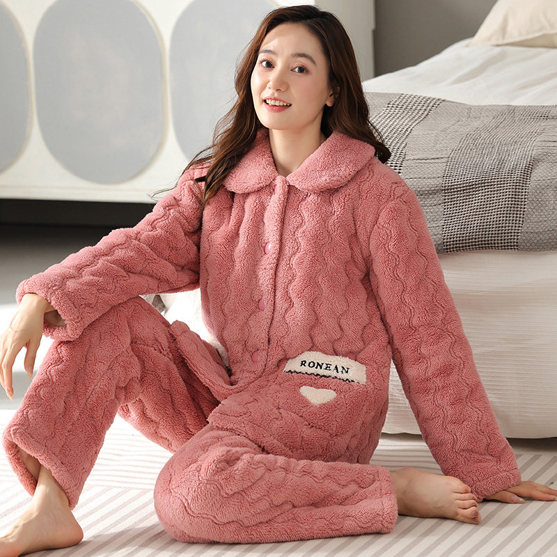 加厚加绒三层夹棉睡衣女士冬季珊瑚绒2025新款大码家居服冬天冬款,淘宝优惠券,粉丝福利购,淘宝优惠卷