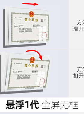 悬浮感营业执照框架卫生许可证框