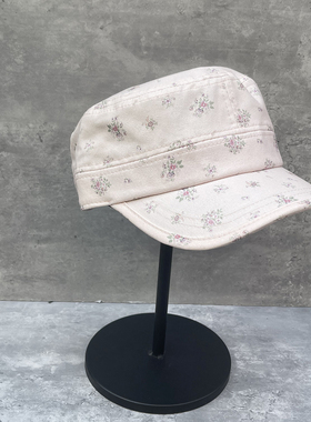 春夏宽檐显脸小碎花平顶马术帽子