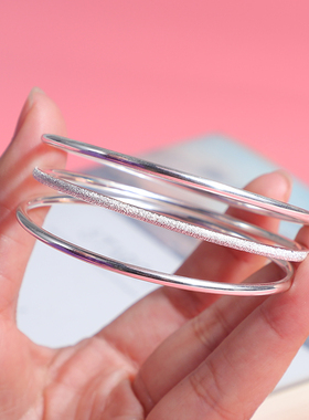 三生三世银手镯女9999纯银三圈