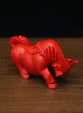 朱砂生肖牛小号属相牛气冲天摆件
