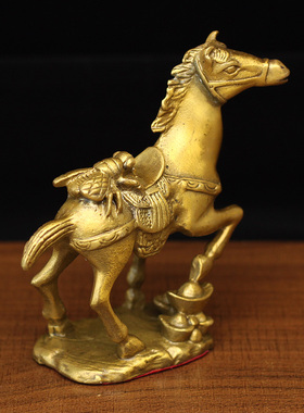 纯铜生肖马桌面马上赢祝福摆件