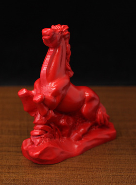 属相虎的三合六合贵人十二生肖马狗猪红色朱砂风水摆件装饰工艺品