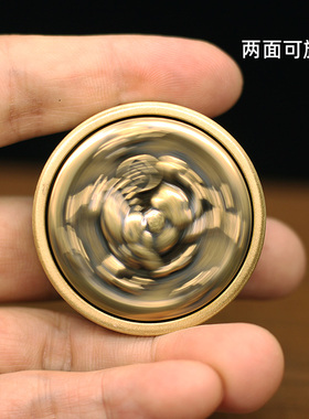 黄铜中式马上胡转钱解压手玩件