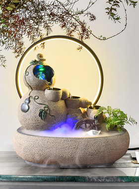 中式葫芦流水喷泉摆件