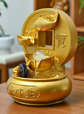 假山流水生财摆件循环水景