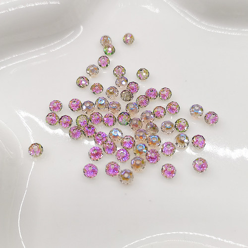 精品300颗4mm卡4奥地利品质国华施家水晶扁珠AB彩隔珠手工diy配珠 - 图1