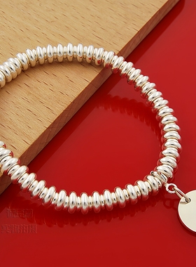新款纯银手链女算盘珠