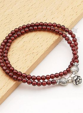 锦鲤双层手链天然石榴石原创