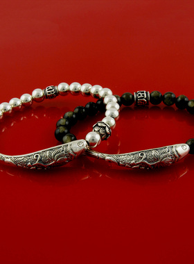 情人节原创设计手链鲤鱼纯银女