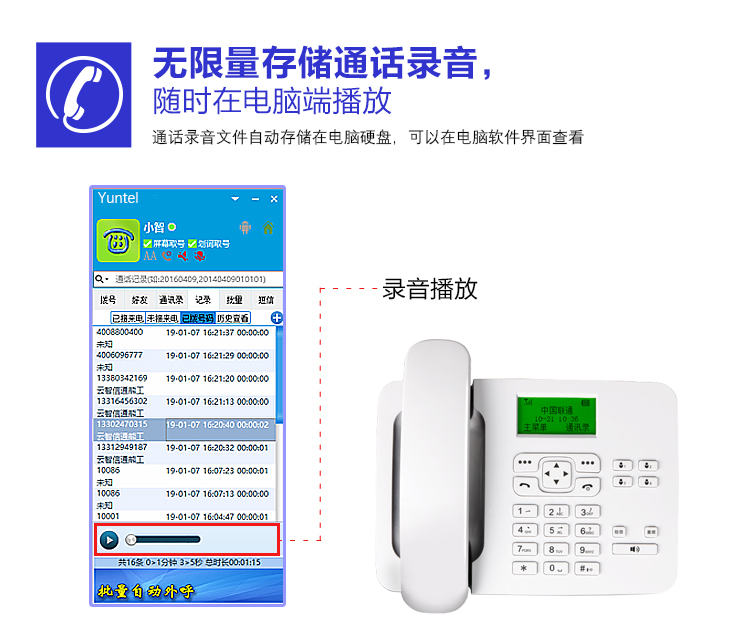4G全网通无线座机 电脑拨号 来电弹屏 自动录音Android安卓电话 - 图0