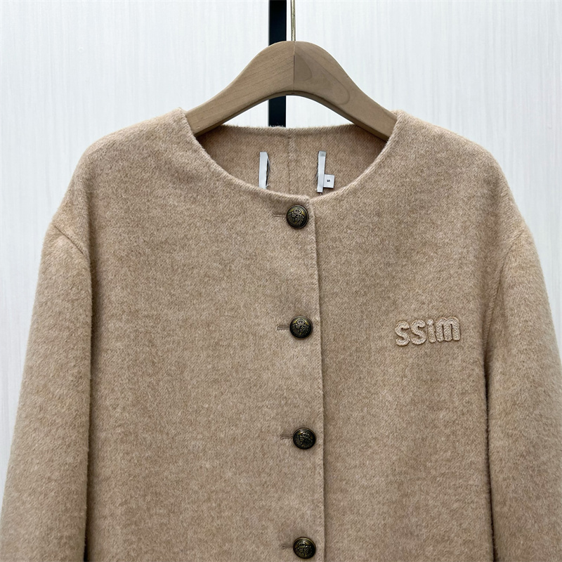 S●2025冬季新品 双面呢大衣女中长款气质宽松绵羊毛呢外套526 - 图1