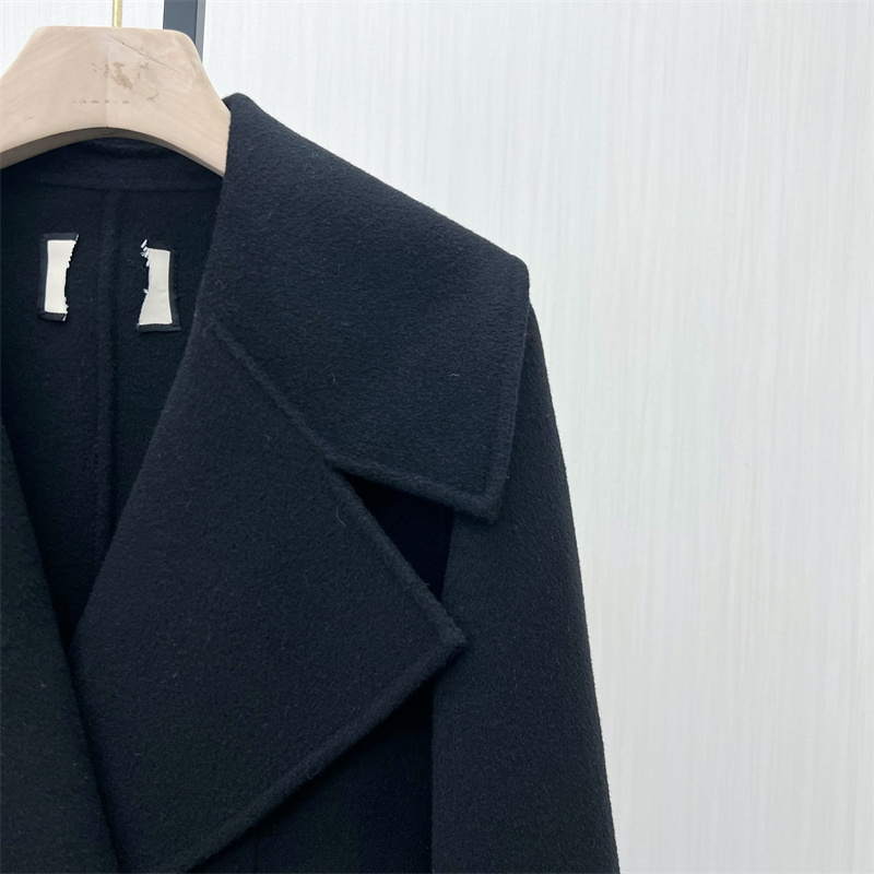 良月●2025冬季新 双面呢大衣女气质长款宽松绵羊毛呢子外套8772 - 图1