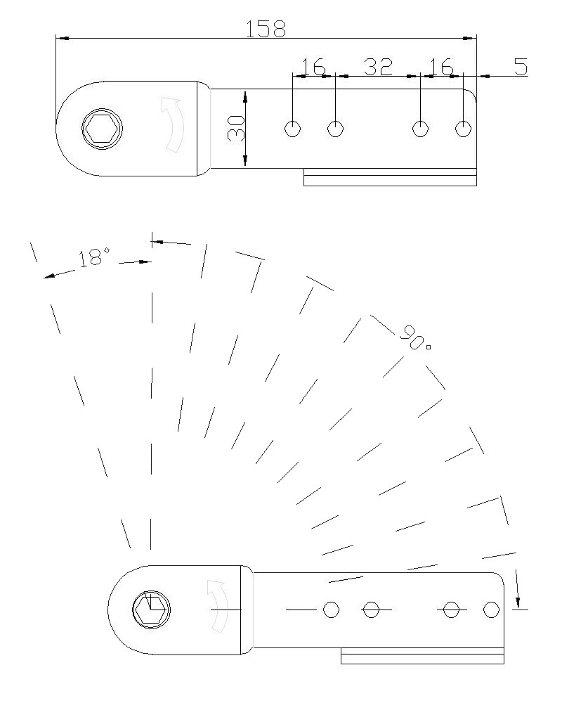 家具五金多功能角度调节10档108度任意起点角度调节配件铰链 - 图0