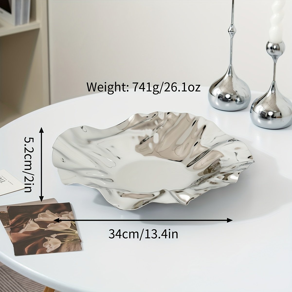 HEDU中古vintage不规则304不锈钢水果盘果盆褶皱果篮果盘客厅茶几,淘宝优惠券,粉丝福利购,淘宝优惠卷