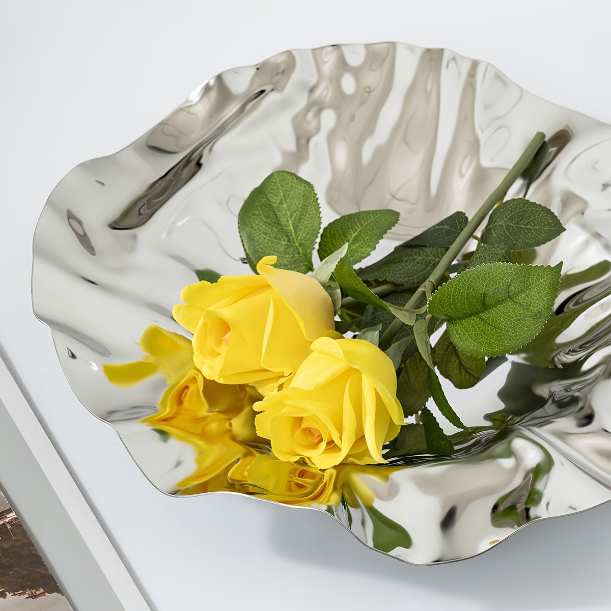 HEDU中古vintage不规则304不锈钢水果盘果盆褶皱果篮果盘客厅茶几,淘宝优惠券,粉丝福利购,淘宝优惠卷