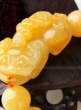 天然黄玉貔貅手链黄龙玉手链