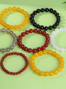 天然玛瑙手串女款小众设计单圈珠