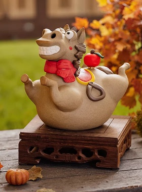 马上赚钱可爱马年摆件新年礼物