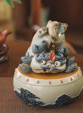 招财抬头貔貅陶瓷香薰炉