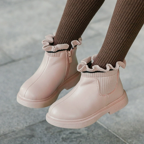 Martens, детские ботинки, демисезонные короткие сапоги, детский флисовый наряд маленькой принцессы, из натуральной кожи