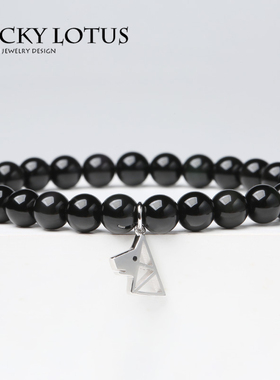 原创黑曜石十二生肖百搭手链包邮