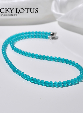 原创设计冰透天河石项链女锁骨链