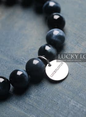 定制luckylotus首饰蓝虎眼石手串