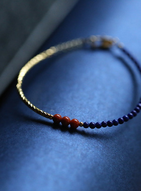 青云满肉南红十二月生辰石细手链