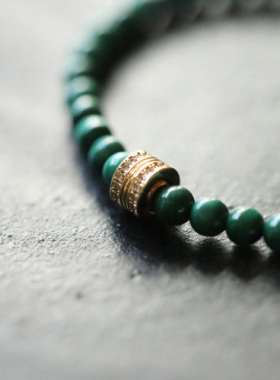 14k包金天然手串孔雀石