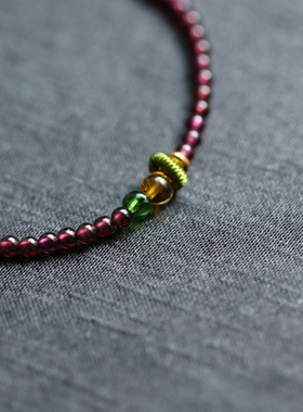 细手链入锦石榴石石榴石