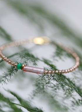 云光刻面浅金黄水晶极细