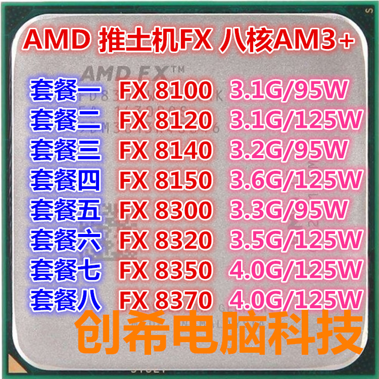 AMD FX 8300 8120 8150 8320 8350 8140 8310 八核AM3+推土機CPU