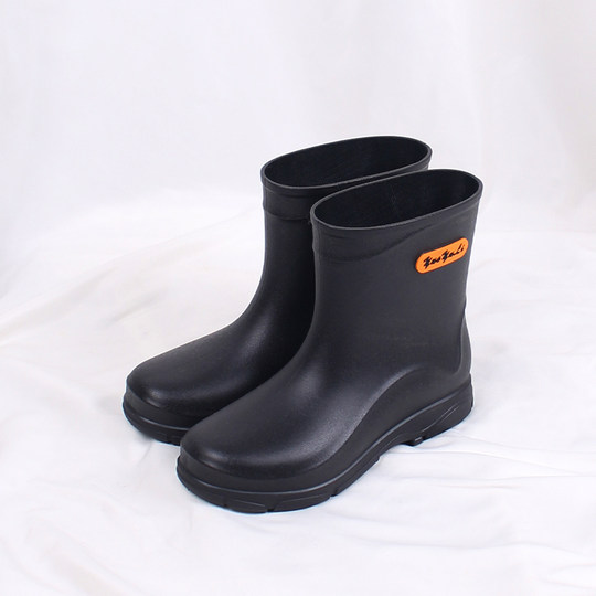 Men's summer rain boots waterproof shoes outer wear thickened rain boots car wash short overshoes water boots non-slip rubber boots rubber shoes spring and autumn