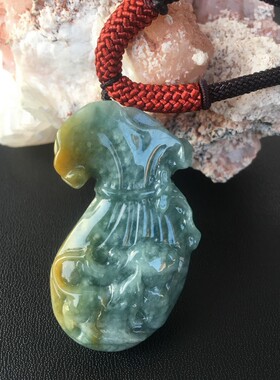 缅甸天然翡翠钱袋挂件男女款吊坠