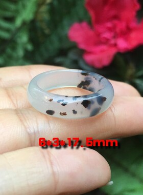 天然水墨俏色玛瑙戒指复古百搭