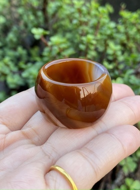 宽版玛瑙扳指男款纯天然指环宽面