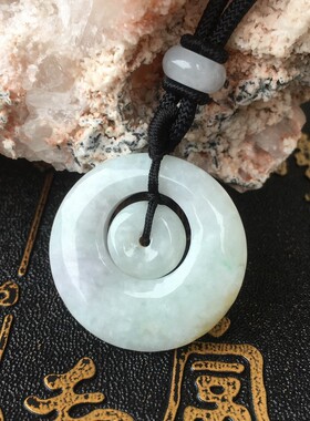 天然翡翠玉子母平安扣吊坠复古女