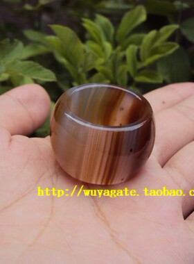 巴西原矿无烧玛瑙扳指男士款复古