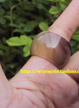 天然原色加厚玛瑙扳指戒指环男女