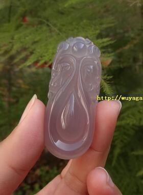 天然紫玉髓貔貅水滴吊坠女款复古