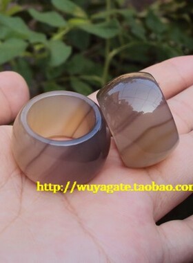 天然无烧玛瑙扳指指环加厚对戒