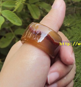 天然无烧红玉髓扳指男士款对戒