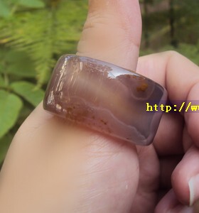 无烧冰彩水草玛瑙扳指男戒指复古