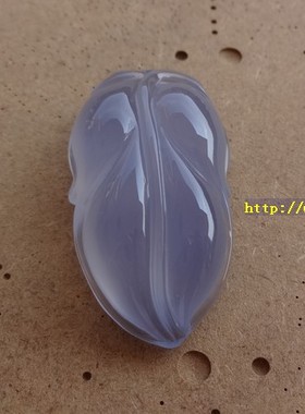 无烧天然高冰蓝玉髓树叶吊坠百搭