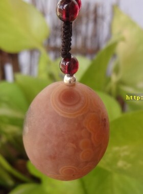 战国红玛瑙天眼原石吊坠项链复古